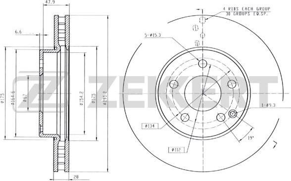 Zekkert BS-5792B - Kočioni disk www.molydon.hr