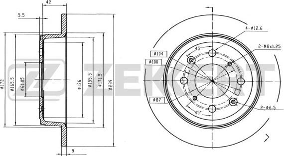 Zekkert BS-5754B - Kočioni disk www.molydon.hr