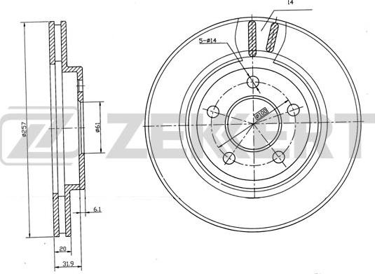 Zekkert BS-5758 - Kočioni disk www.molydon.hr