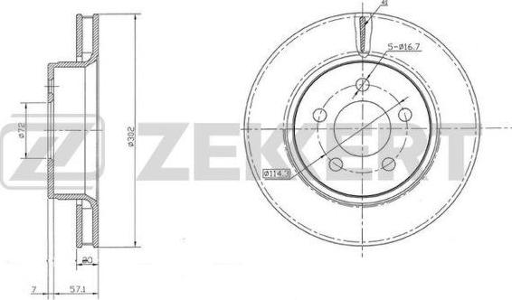 Zekkert BS-5760 - Kočioni disk www.molydon.hr