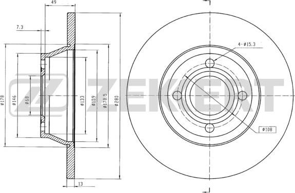 Zekkert BS-5763B - Kočioni disk www.molydon.hr