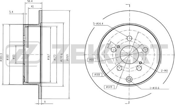 Zekkert BS-5702B - Kočioni disk www.molydon.hr