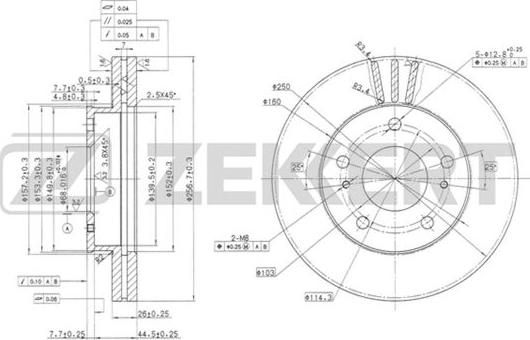 Zekkert BS-5718 - Kočioni disk www.molydon.hr