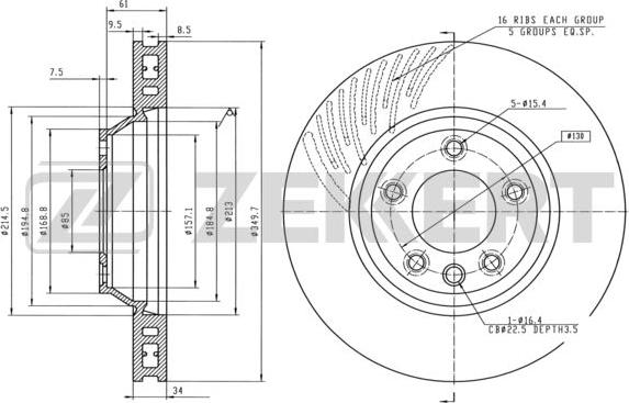 Zekkert BS-5784 - Kočioni disk www.molydon.hr