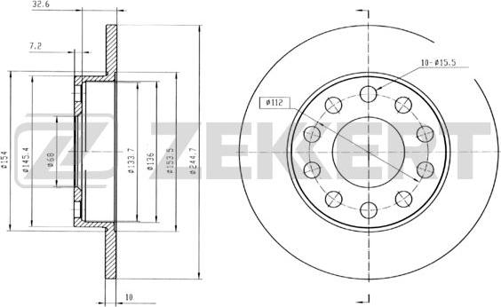 Zekkert BS-5780B - Kočioni disk www.molydon.hr