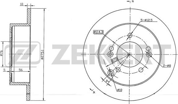 Zekkert BS-5729 - Kočioni disk www.molydon.hr