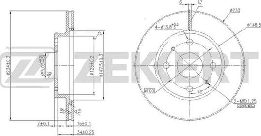 Zekkert BS-5725 - Kočioni disk www.molydon.hr