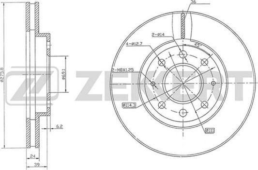 Zekkert BS-5722 - Kočioni disk www.molydon.hr