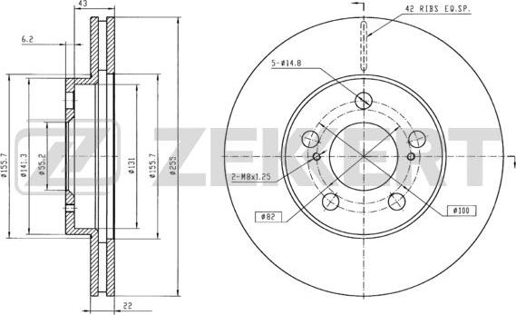 Zekkert BS-5779B - Kočioni disk www.molydon.hr