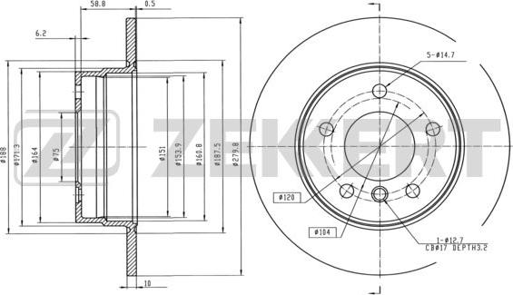 Zekkert BS-5775 - Kočioni disk www.molydon.hr