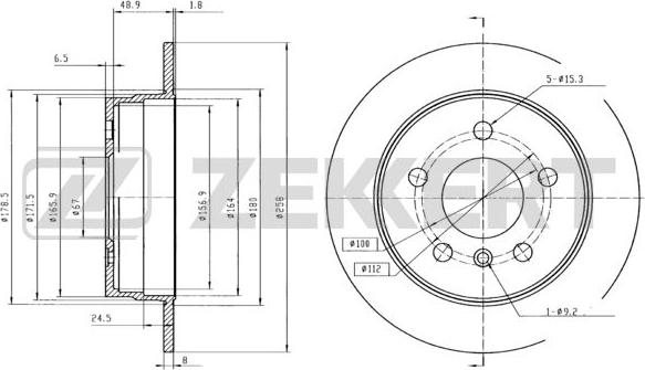 Zekkert BS-5771B - Kočioni disk www.molydon.hr