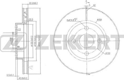 Zekkert BS-5777 - Kočioni disk www.molydon.hr