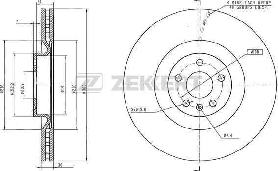 Zekkert BS-6454 - Kočioni disk www.molydon.hr