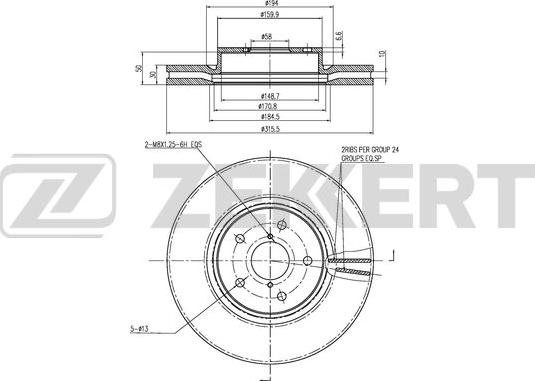 Zekkert BS-6456 - Kočioni disk www.molydon.hr