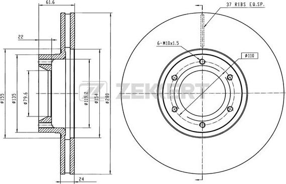 Zekkert BS-6458 - Kočioni disk www.molydon.hr