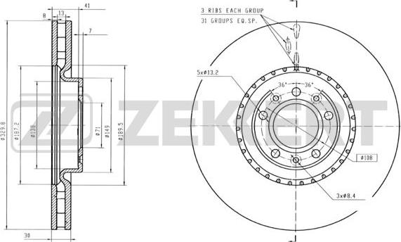 Zekkert BS-6419 - Kočioni disk www.molydon.hr