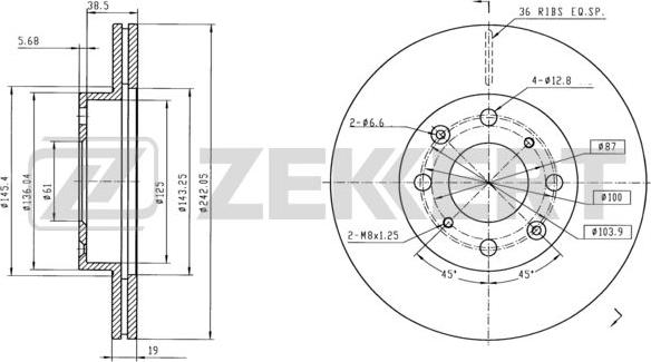 Zekkert BS-6430 - Kočioni disk www.molydon.hr