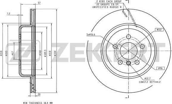 Zekkert BS-6433 - Kočioni disk www.molydon.hr