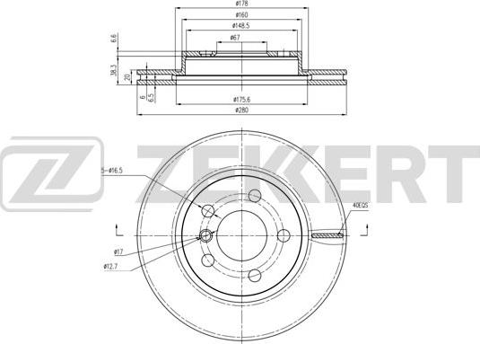 Zekkert BS-6427 - Kočioni disk www.molydon.hr