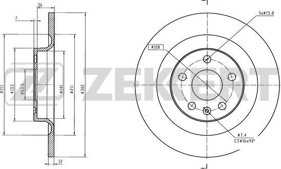 Zekkert BS-6596 - Kočioni disk www.molydon.hr