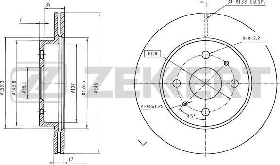 Zekkert BS-6592 - Kočioni disk www.molydon.hr