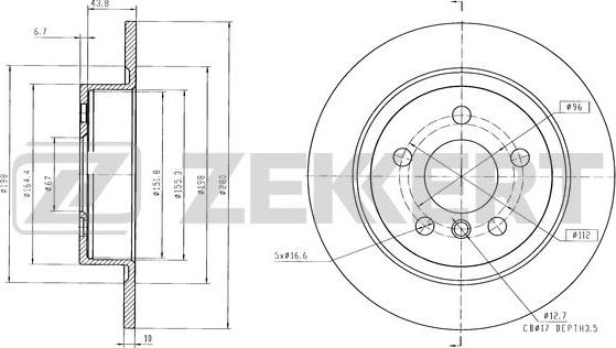 Zekkert BS-6597 - Kočioni disk www.molydon.hr