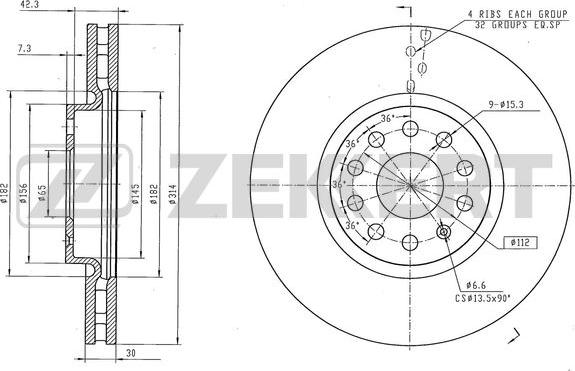 Zekkert BS-6555 - Kočioni disk www.molydon.hr