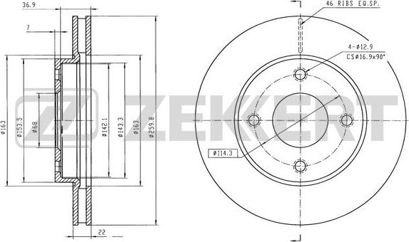 Zekkert BS-6556 - Kočioni disk www.molydon.hr