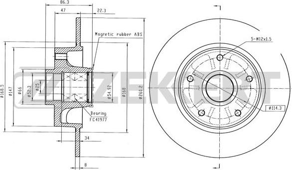 Zekkert BS-6557 - Kočioni disk www.molydon.hr