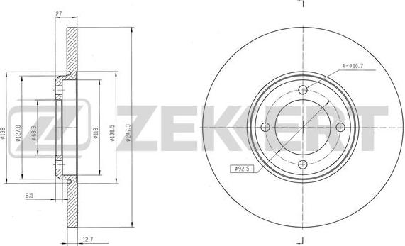 Zekkert BS-6565 - Kočioni disk www.molydon.hr