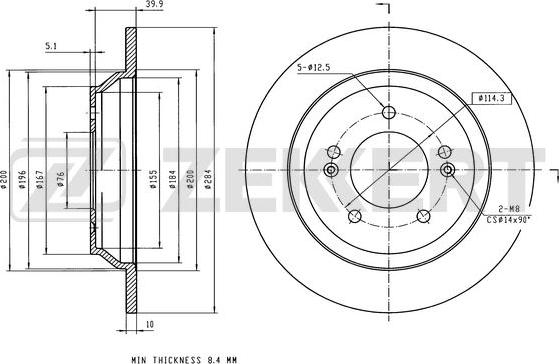 Zekkert BS-6500 - Kočioni disk www.molydon.hr