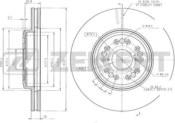 Zekkert BS-6575 - Kočioni disk www.molydon.hr