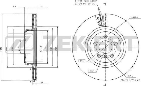 Zekkert BS-6577 - Kočioni disk www.molydon.hr