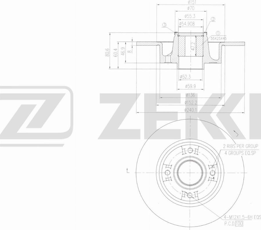 Zekkert BS-6649 - Kočioni disk www.molydon.hr