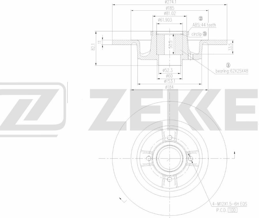 Zekkert BS-6654 - Kočioni disk www.molydon.hr