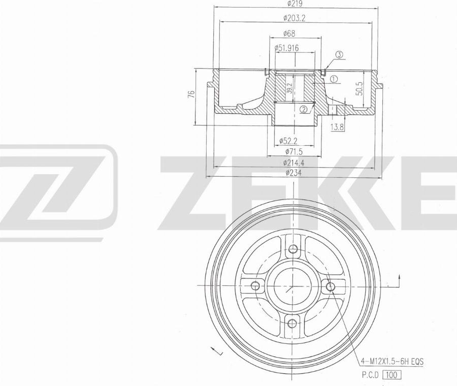 Zekkert BS-6655 - Bubanj kočnica www.molydon.hr