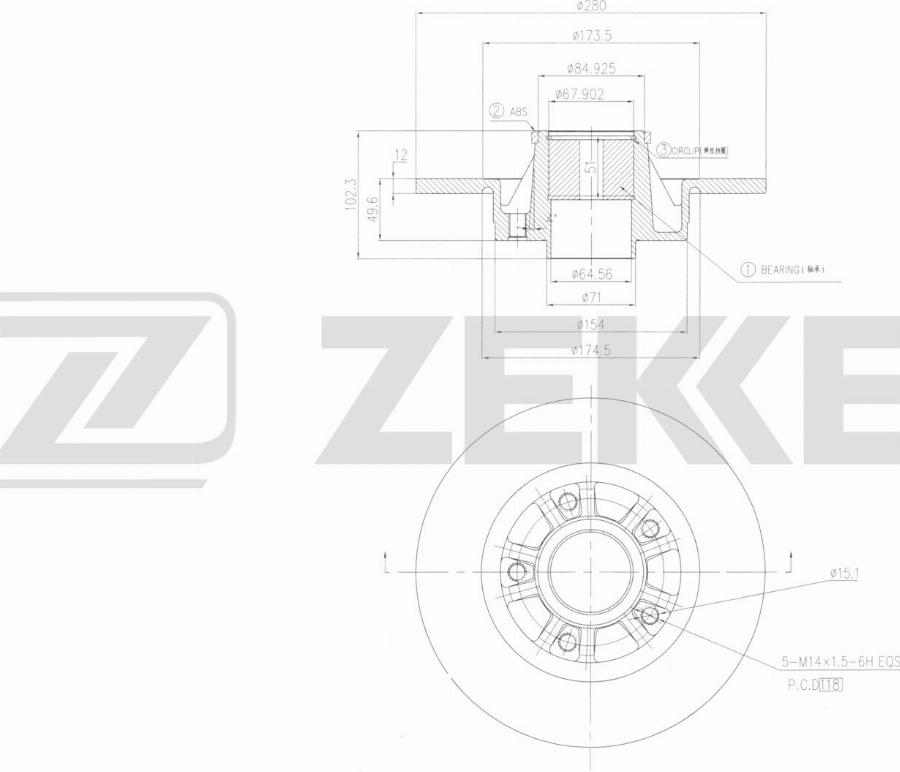 Zekkert BS-6656 - Kočioni disk www.molydon.hr