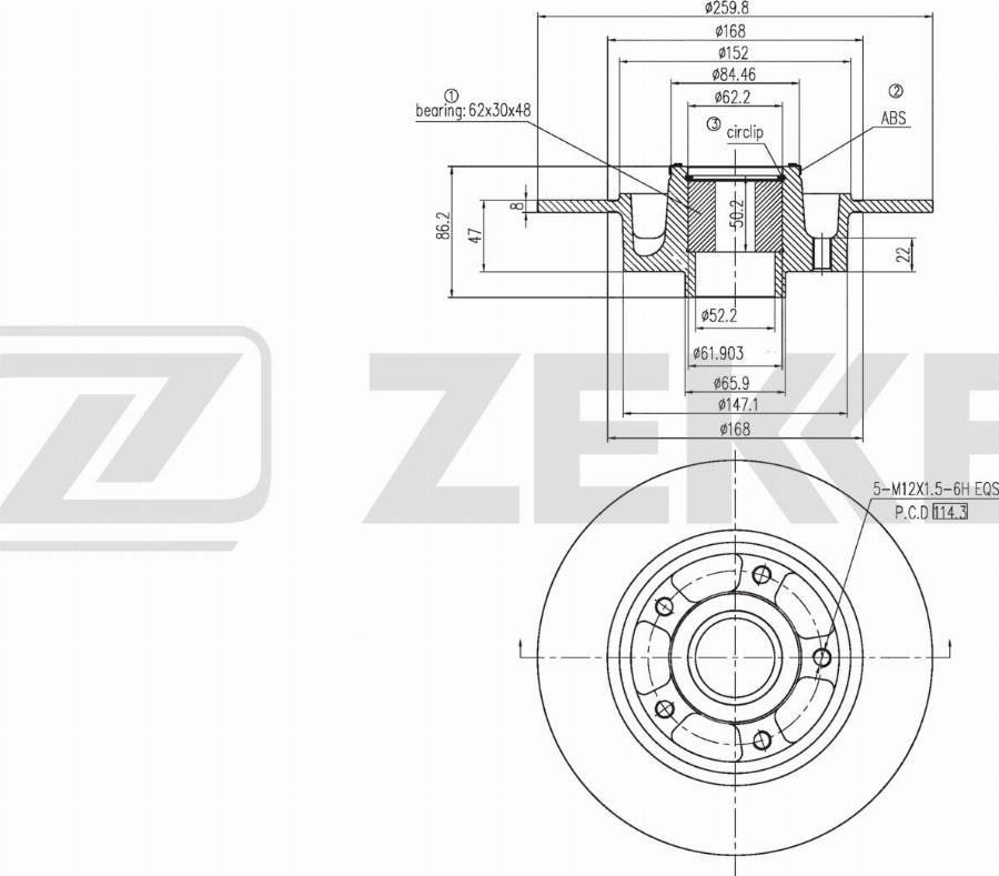 Zekkert BS-6653 - Kočioni disk www.molydon.hr