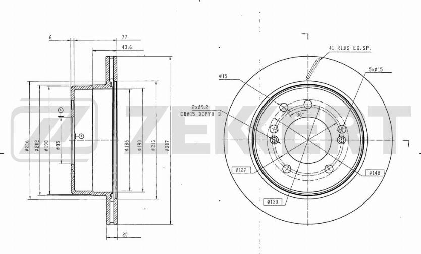 Zekkert BS-6630 - Kočioni disk www.molydon.hr