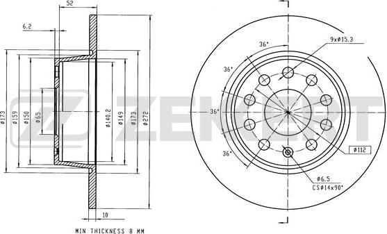 Zekkert BS-6623 - Kočioni disk www.molydon.hr