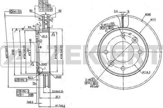 Zekkert BS-6045 - Kočioni disk www.molydon.hr