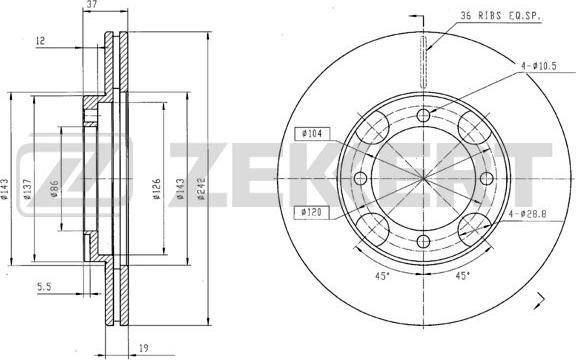 Zekkert BS-6052 - Kočioni disk www.molydon.hr