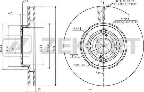 Zekkert BS-6057 - Kočioni disk www.molydon.hr