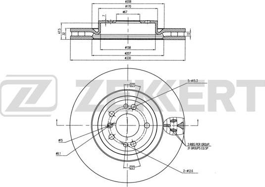 Zekkert BS-6008B - Kočioni disk www.molydon.hr