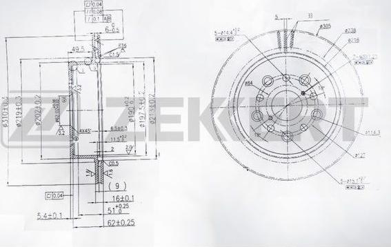 Zekkert BS-6085 - Kočioni disk www.molydon.hr