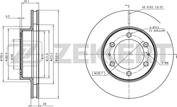 Zekkert BS-6082 - Kočioni disk www.molydon.hr