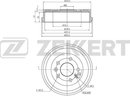 Zekkert BS-6075 - Bubanj kočnica www.molydon.hr