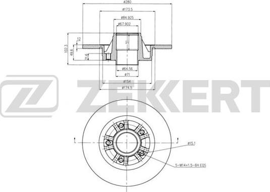 Zekkert BS-6072BZ - Kočioni disk www.molydon.hr