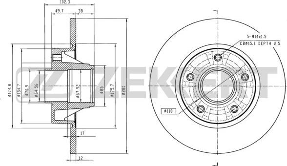 Zekkert BS-6072 - Kočioni disk www.molydon.hr