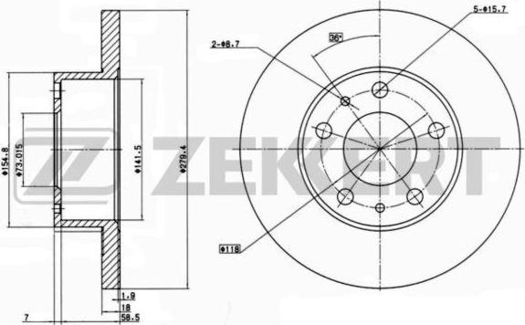 Zekkert BS-6147 - Kočioni disk www.molydon.hr